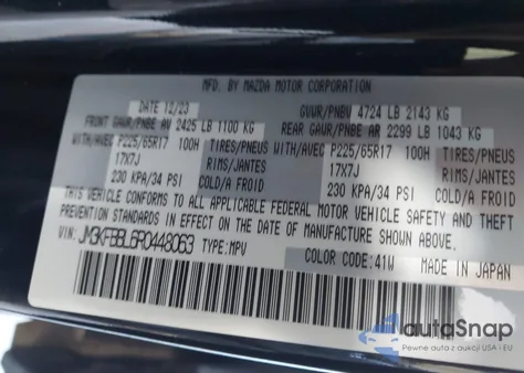 2024 Mazda Cx-5 2.5 S Select z USA, uszkodzony, nr VIN JM3KFBBL6R0448063